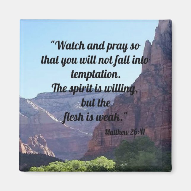 Matthew 26:41 magnet (Front)