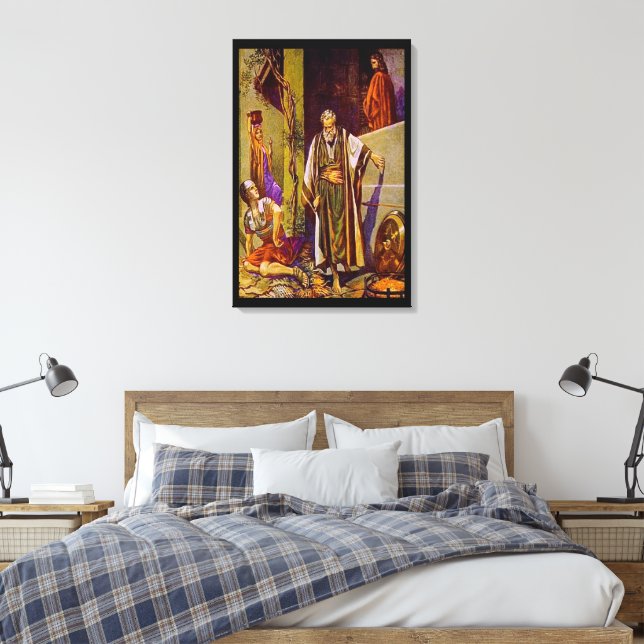 Matthew 26:69-75 Peter Denies Jesus Canvas Print (Insitu(Bedroom))