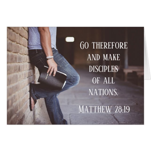 Matthew 28:19-20 Go and make disciples card (Front Horizontal)