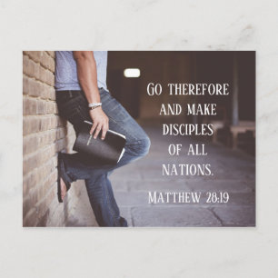 Matthew 28:19-20 Go make disciples of all nations Postcard