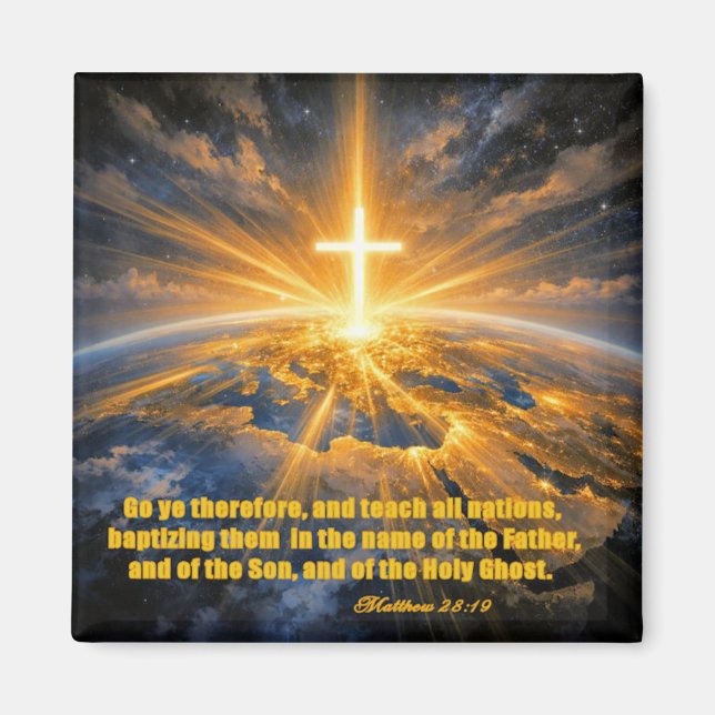 Matthew 28:19 Christian Fridge Magnet (Front)