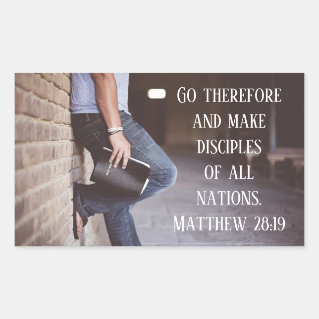 Matthew 28:19 Go and make disciples of all nations Sticker (Front)