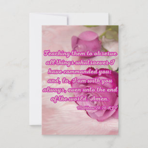 Matthew 28:20 Bible Verse Pic Greeting Card