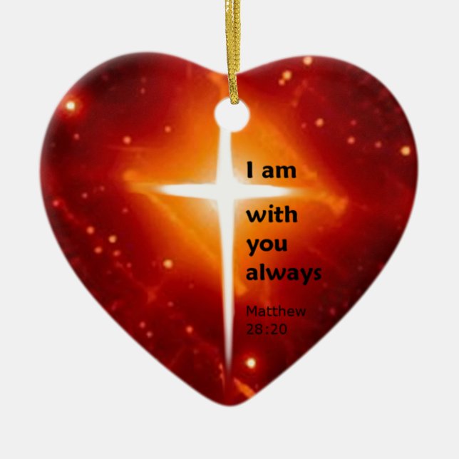 Matthew 28:20 ceramic ornament (Front)