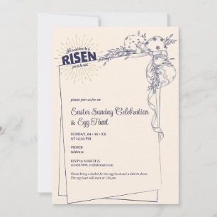 Matthew 28:6 He Is Risen Religious Easter Eggs Invitation