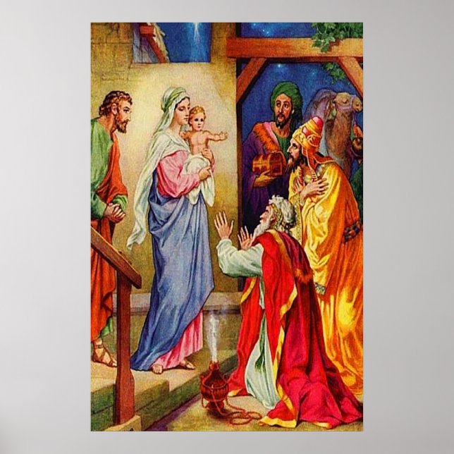 Matthew 2:1-12 Wise Men Travel to Jesus Poster (Front)
