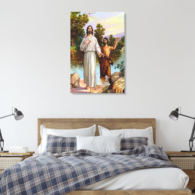 Matthew 3:13-17 Jesus Is Baptized Canvas (Insitu(Bedroom))
