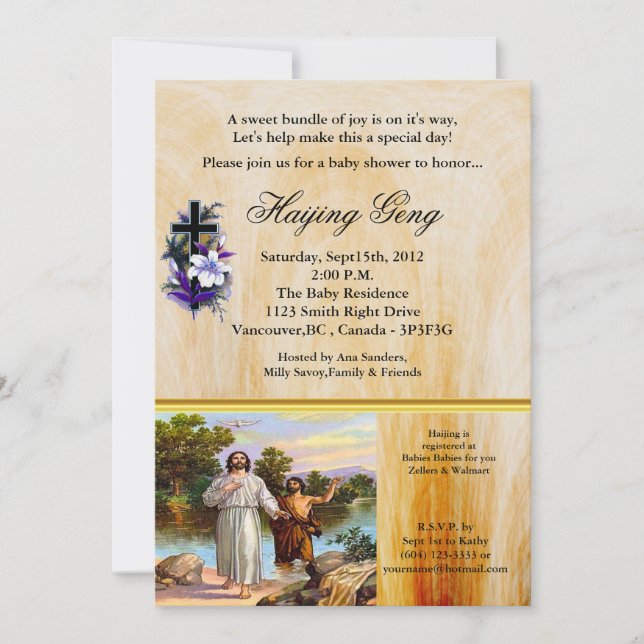 Matthew 3:13-17 Jesus Is Baptized Invitation (Front)