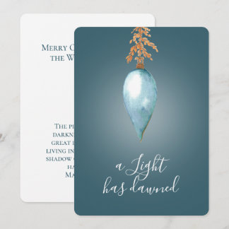 Matthew 4:16 | Custom Original Watercolor Faith Holiday Card