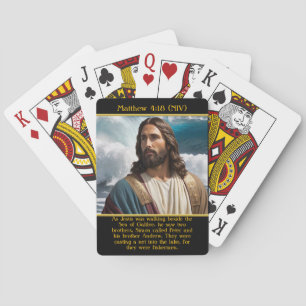  Matthew 4:18 Jesus Reflects by Ocean  AI Art Playing Cards