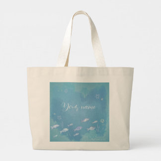 Matthew 4:19 Christian Bible Verse Fish in Sea Large Tote Bag