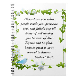 Matthew 5:11-12 Blessed are you Beatitudes Bible Notebook