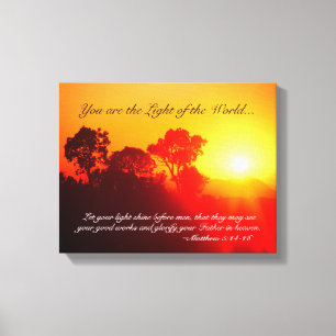 Matthew 5 14-16 You are the Light of the World Canvas Print