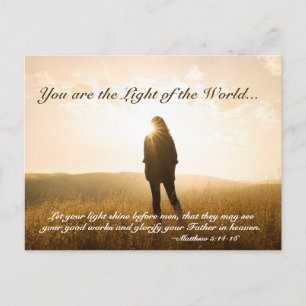 Matthew 5 14-16 You are the Light of the World Postcard