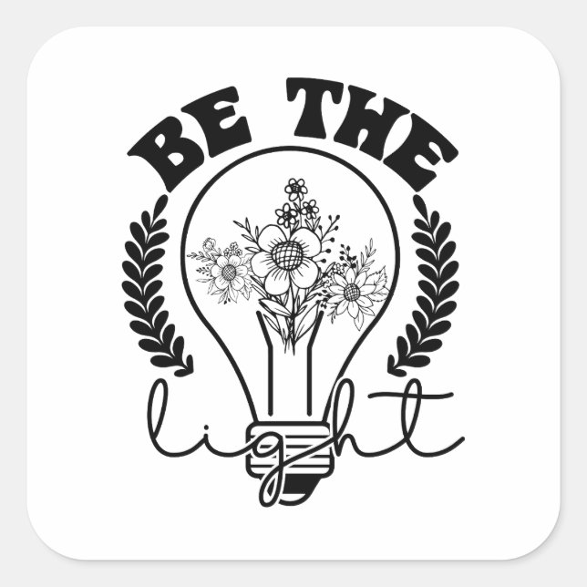 Matthew 5:14 Be The Light Christian Bible Verse  Square Sticker (Front)