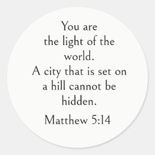 Matthew 5:14 Bible Verse, Encouraging Scripture Classic Round Sticker