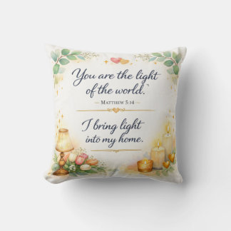 Matthew 5:14 Bible Verse, Messianic Jewish Decor Throw Pillow