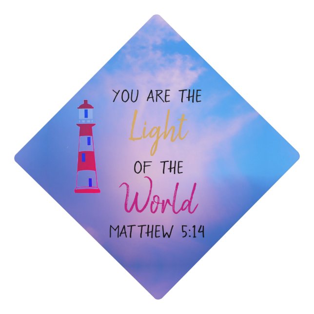 Matthew 5:14 Graduation Cap Tassel Topper (Front)