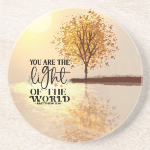 Matthew 5:14 You are the Light of the World Bible Coaster