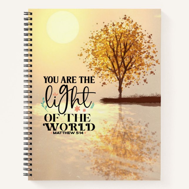 Matthew 5:14 You are the Light of the World Bible Notebook (Front)
