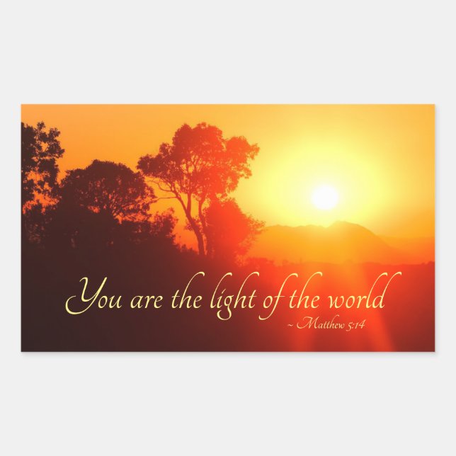 Matthew 5:14 You are the Light of the World, Bible Sticker (Front)