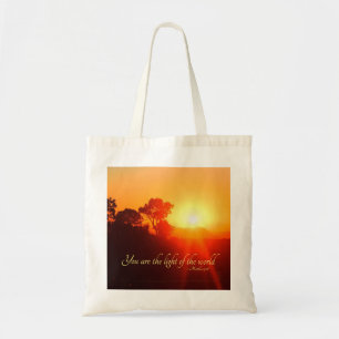 Matthew 5:14 You are the Light of the World, Bible Tote Bag
