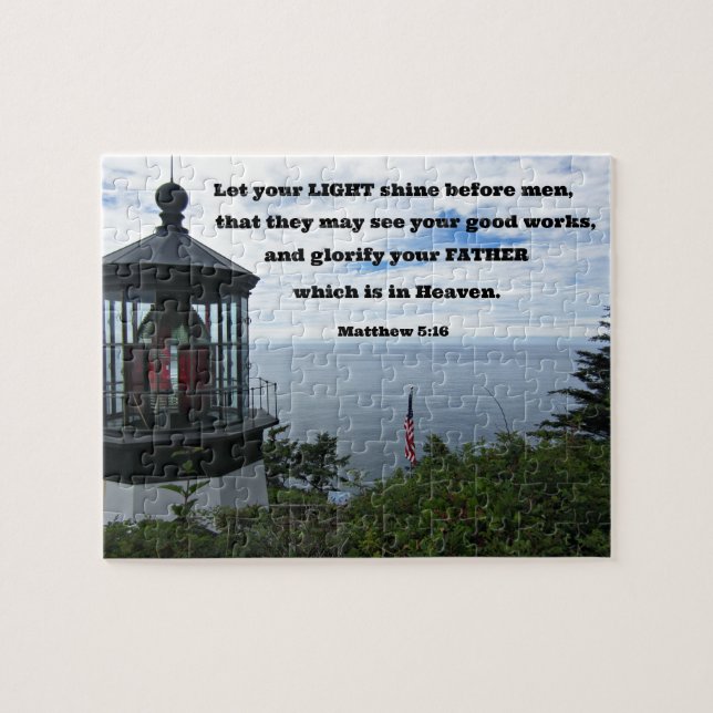 Matthew 5:16 Let your light shine before men.. Jigsaw Puzzle (Horizontal)