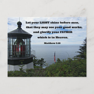 Matthew 5:16 Let your light shine before men.. Postcard