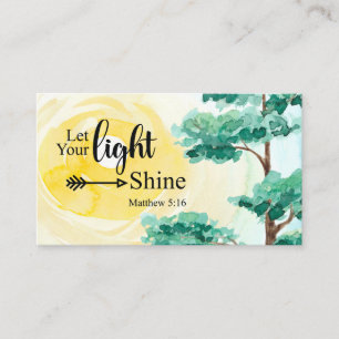Matthew 5:16 Let your light shine Bible Christian Business Card