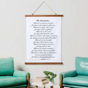 Matthew 5:3-10 Beatitudes Sermon on the Mount   Hanging Tapestry