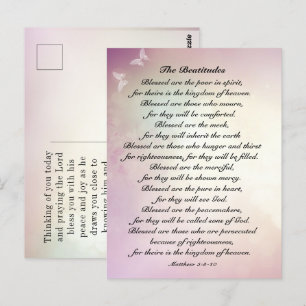 Matthew 5:3-10 Beatitudes Sermon on the Mount Postcard