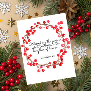 Matthew 5:3 Scripture Christmas Greeting Card