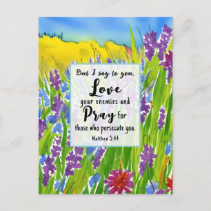 Matthew 5:44 I say to you Love your enemies Bible Postcard