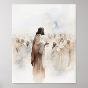 Matthew 5-7 Watercolor Art Print