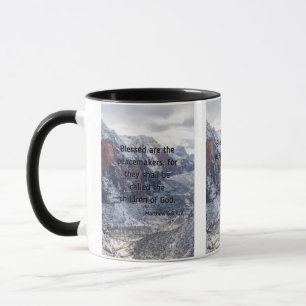 Matthew 5:9 Bible Verse Two-Tone Mug