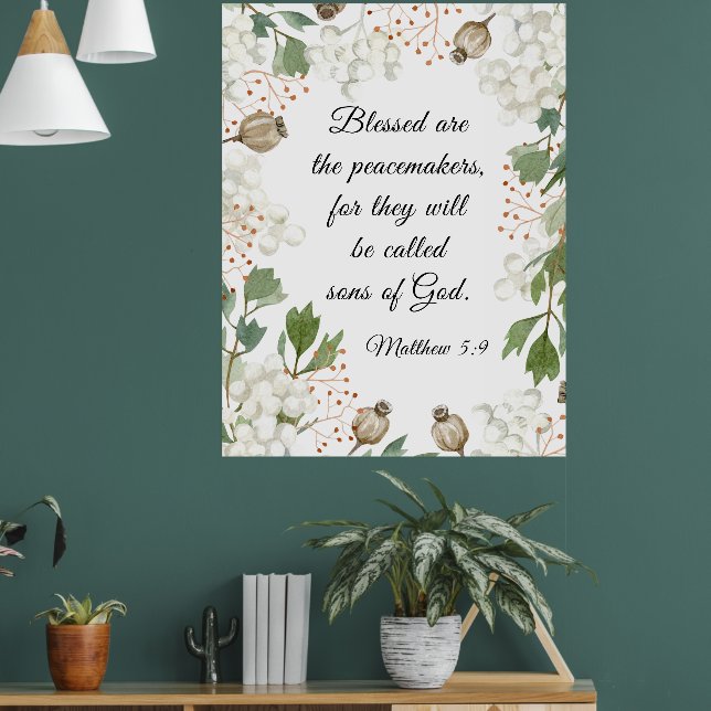 Matthew 5 9 Blessed are the Peacemakers Beatitudes Poster (Living Room 1)