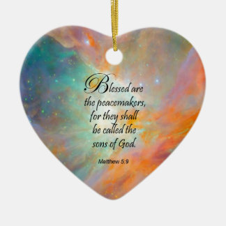 Matthew 5:9 ceramic ornament