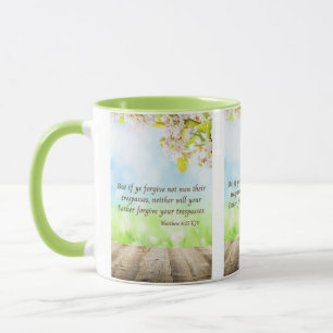 Matthew 6:15 KJV Bible Scripture Pic Two-Tone Mug