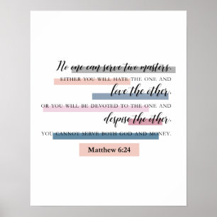 matthew 6:24 christian bible verse décoration