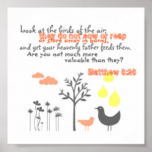 Matthew 6:26 - More Valuable Than Birds Poster