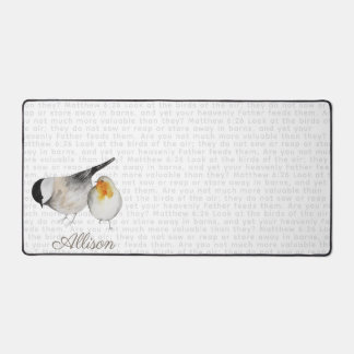 Matthew 6:26 Watercolor Birds Personalized Desk Mat