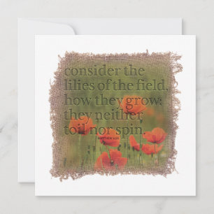 MATTHEW 6:28 - Personalized Notecard