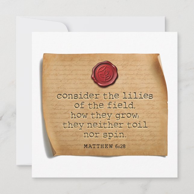MATTHEW 6:28 - Personalized Notecard (Front)