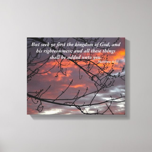 Matthew 6:33 Bible Verse Canvas (Front)