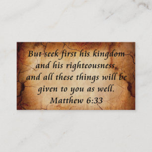 Matthew 6:33 business card