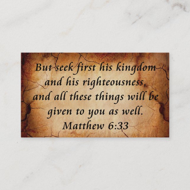 Matthew 6:33 business card (Front)