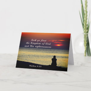 Matthew 6:33 Seek First Kingdom of God Ocean Card