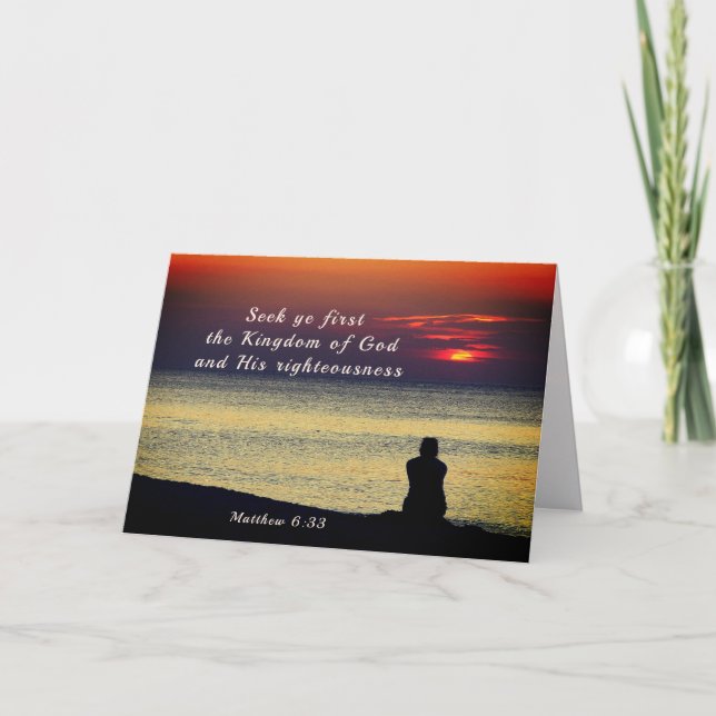 Matthew 6:33 Seek First Kingdom of God Ocean Card (Front)