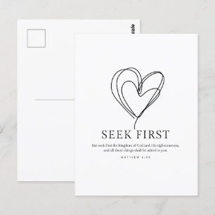 Matthew 6:33 Seek First the Kingdom of God Postcard