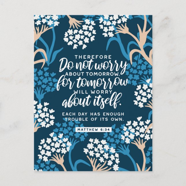 Matthew 6:34 Bible Verse Postcard (Front)